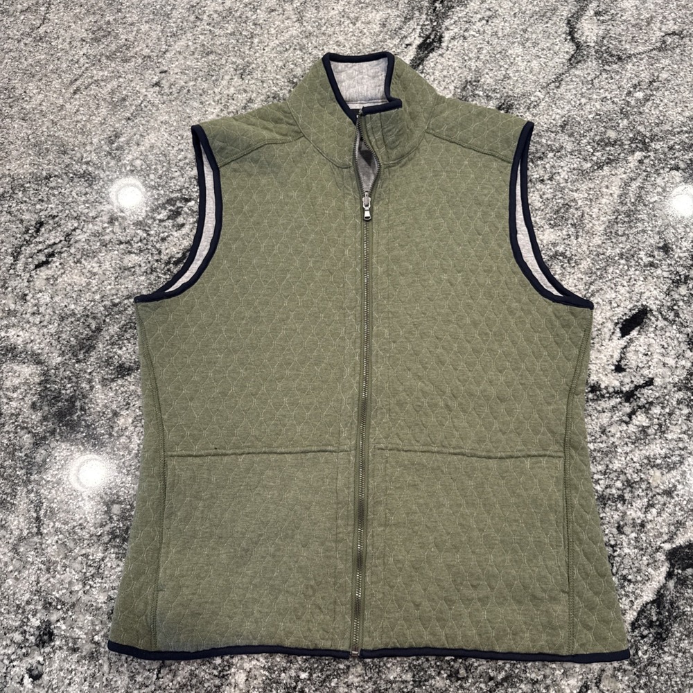 Bonobos Vest Men Medium Green Quilted Jacket Coat Full Zip Insulated Outdoor‎